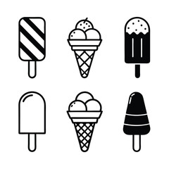 Minimalist Ice Cream Vector logo Icon Bundle for Branding.