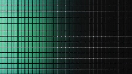 A dynamic gradient design, where square pixels merge in electric green and deep space black