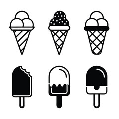 Minimalist Ice Cream Vector logo Icon Bundle for Branding.