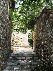 Stone Alleyway and Staircase in Athens, Greece