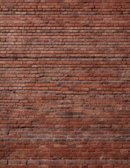Fototapeta premium Weathered red brick wall with intricate patterns and mortar lines, rustic charm, stone wall