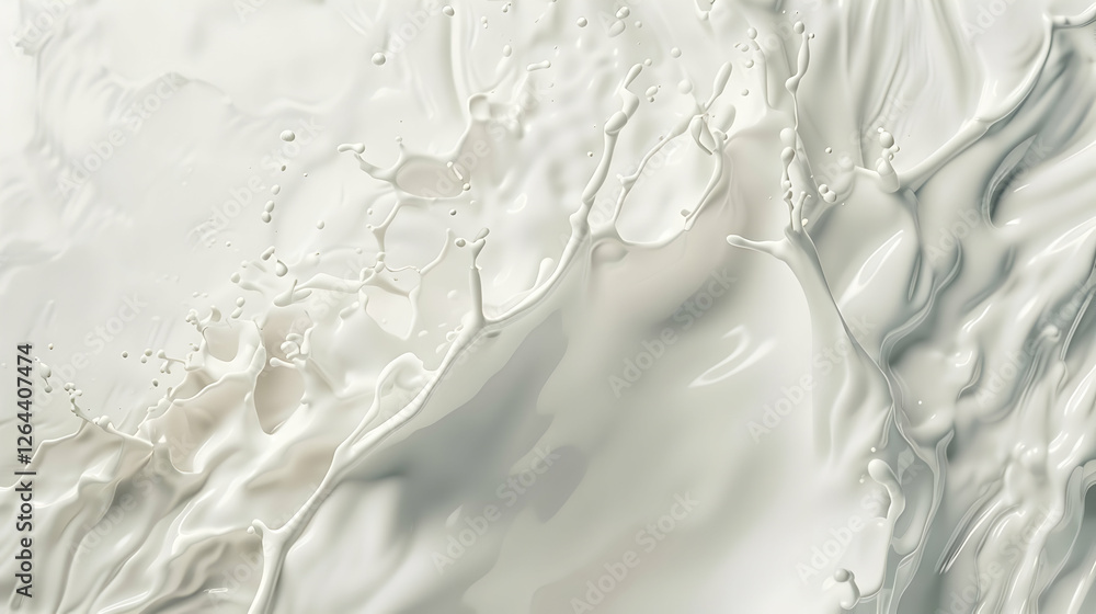 Poster abstract close-up of flowing cream-like texture with soft shadows and highlights, evoking smoothness