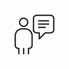 User speech bubble icon vector sign