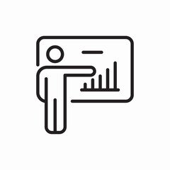 Business presentation board chart icon vector sign