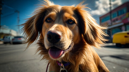 portrait of dog seeing in camera ai