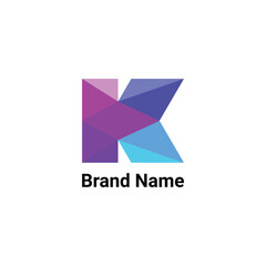 initial k letter logo design template