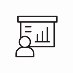 Business presentation chart icon vector sign
