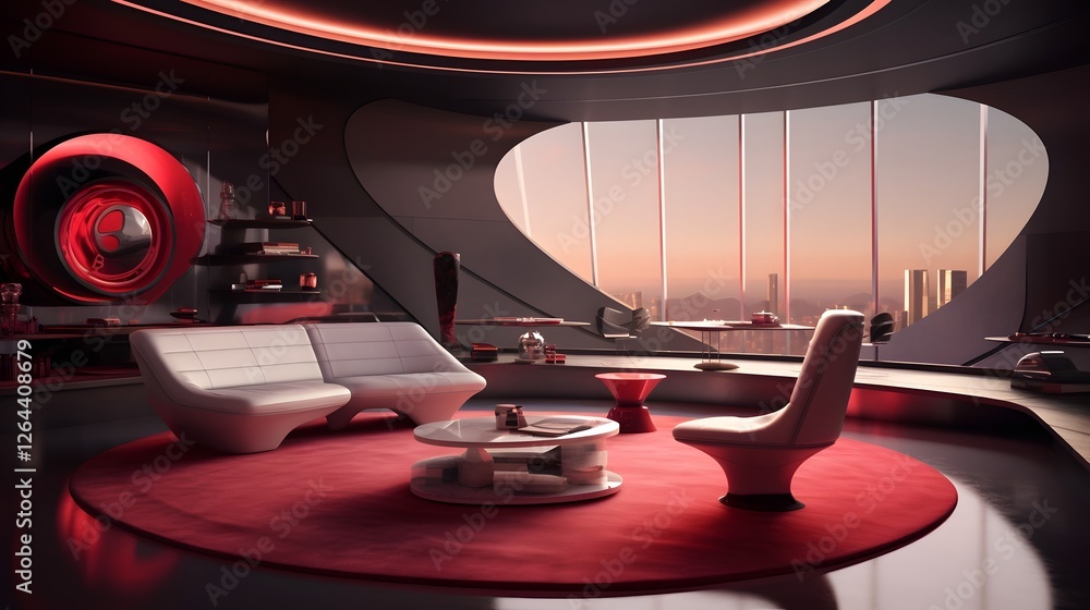 Aufkleber cutting edge futuristic smart home theater system featuring ai powered sound optimization for an imm