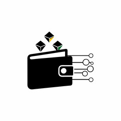 Crypto Vault icon and logo vector silhouette	