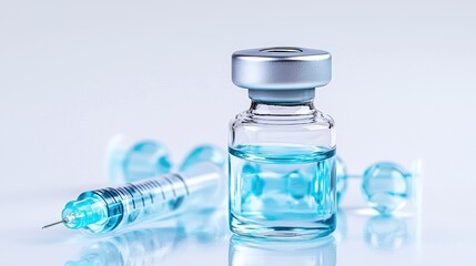 Vaccine vial and syringe on white background (1)