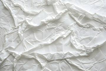 Fototapeta premium Crumpled white paper texture creating an abstract background, ideal for design and printing use