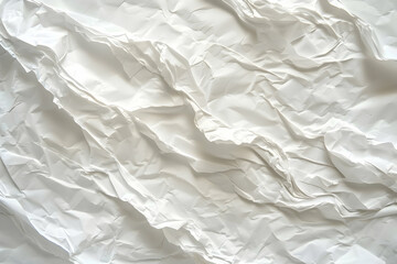 Obraz premium Crumpled white paper texture with soft shadows, ideal for backgrounds or creative design projects