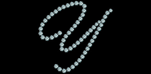 Silver Rhinestone Diamonds Alphabet Letter Y Luxury Text Design Vector Illustration.	