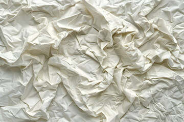 Obraz premium Crumpled White Fabric Background with Textured Wrinkles Ideal for Interior Design and Textiles