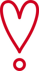 ハートの感嘆符のアイコン