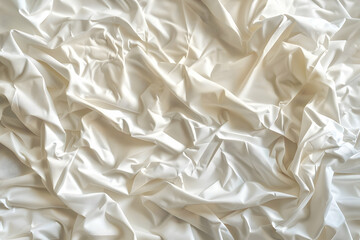 Obraz premium Textured white fabric with soft folds and creases, ideal for backgrounds or textile studies