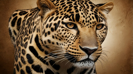 Obraz premium golden leopard with marks pattern background ai