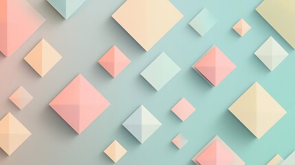 Pastel Colored Geometric Shapes Abstract Design