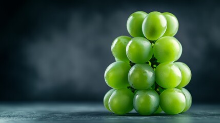 Delicate Arrangement of Fresh Green Grapes on a Dark Background for Culinary Presentation