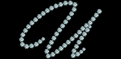 Silver Rhinestone Diamonds Alphabet Letter U Luxury Text Design Vector Illustration.	