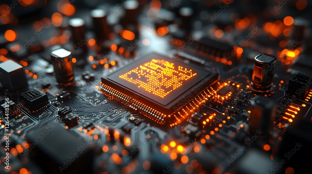 Poster illuminating the digital realm, advanced processor architecture