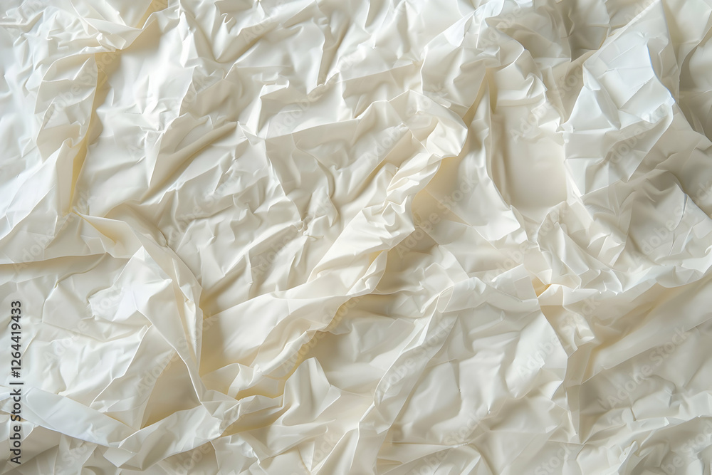 Aufkleber crumpled white paper texture with soft shadows, ideal for backgrounds in design and art projects