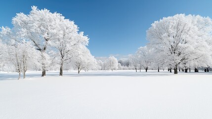 Fototapeta premium Snowy Winter Trees Landscape