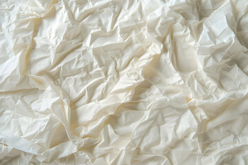Obraz premium Crumpled white paper texture with soft shadows, ideal for backgrounds in design and art projects