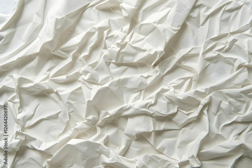 Poster crumpled white paper texture creating a soft, abstract background ideal for design projects (1)