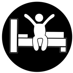 vector illustration of a silhouette of a man who woke up from bed and felt refreshed 