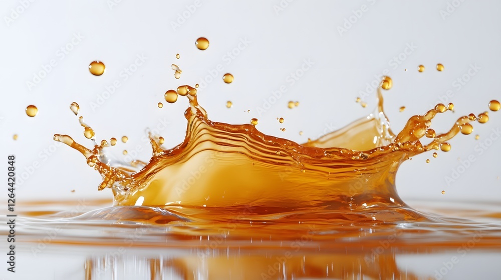 Aufkleber Vibrant and dynamic splash of an orange liquid in motion creating a captivating abstract art texture and pattern  The liquid flow ripples