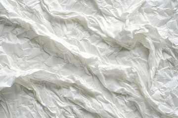 Obraz premium Crumpled white fabric draped elegantly, creating texture and depth for artistic backgrounds
