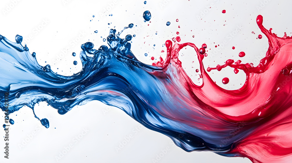 Poster vibrant color splash abstract art with dynamic fluid motion and swirling waves colorful digital pain
