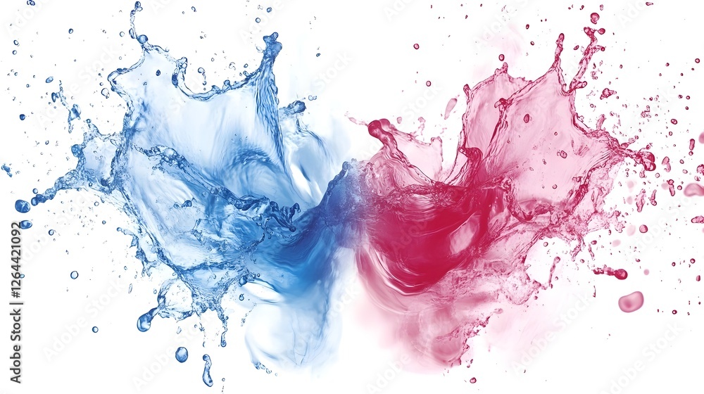 Poster Vibrant Colorful Paint Splash Abstract Art Backdrop with Dynamic Liquid Motion  splatter of liquid paints in various hues creating a visually striking and energetic digital image