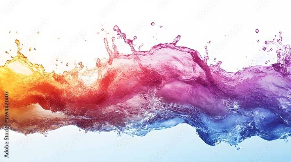 Fototapete vibrant fluid motion captivating abstract paint splash explosion with colorful digital art effects d
