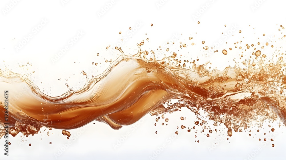 Poster Vibrant Fluid Motion   Captivating Digital Splash Art with Energetic Liquid Flow and Wet Abstract Patterns  This dynamic and colorful image showcases a mesmerizing display of splashing liquid