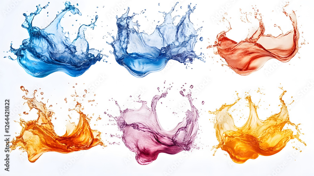 Fototapete vibrant liquid motion explosion of colorful splashes abstract dynamic background with vivid multicol