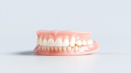 Obraz premium Close Up Of Dentures On White Background