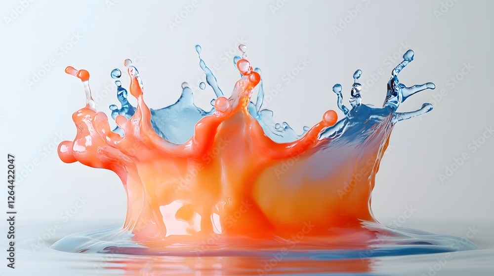 Poster vibrant liquid splash with playful color bursts abstract water droplet motion effect dynamic fluid f