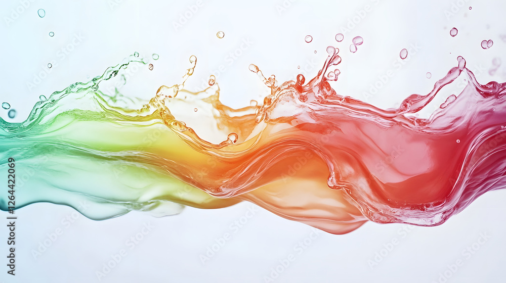 Fototapete vibrant multicolored fluid splash with dynamic motion and energy abstract digital art with vivid col