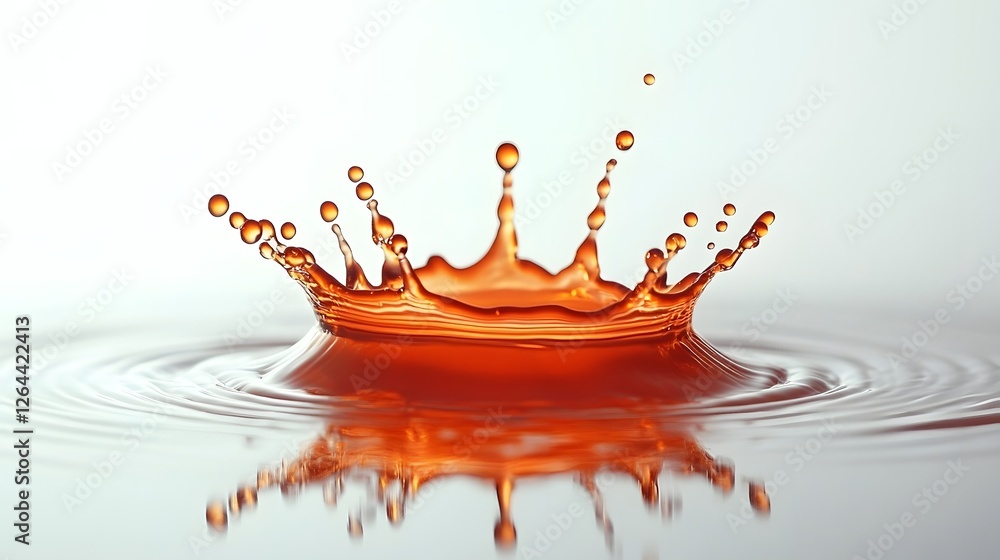 Poster vibrant orange water splash captured in high speed photography creating a dynamic and liquid art eff