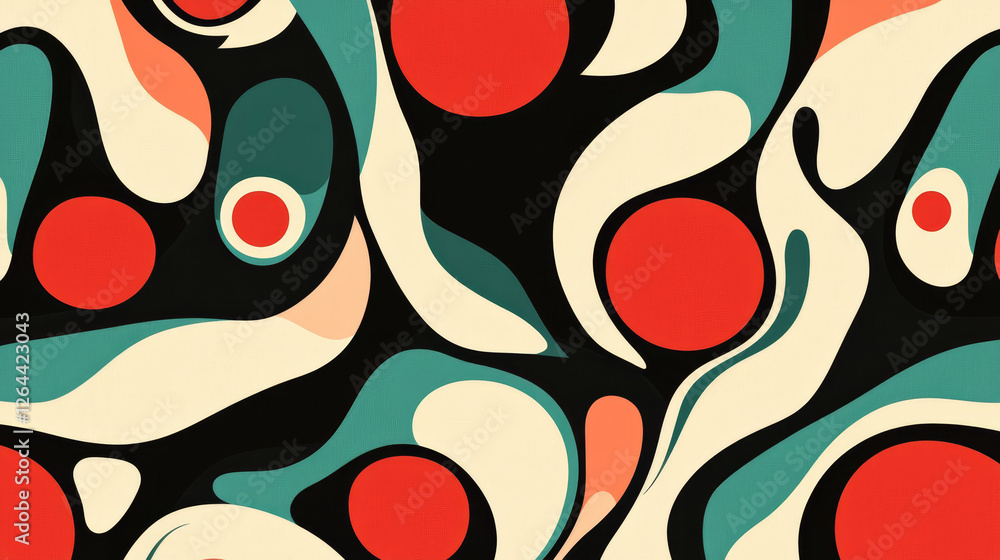 Poster vintage pattern with curve. repeating abstract background with curl