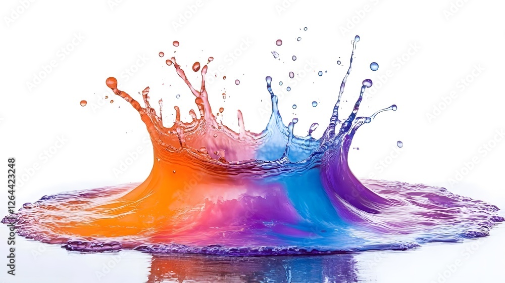 Poster vibrant splash of colorful liquid in motion abstract dynamic photography capturing the energy and fl