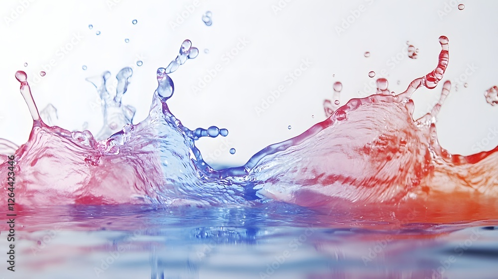 Aufkleber Vibrant Splash of Colorful Water in Motion  Dynamic abstract background with flowing and splashing liquid in various shades of blue red and orange