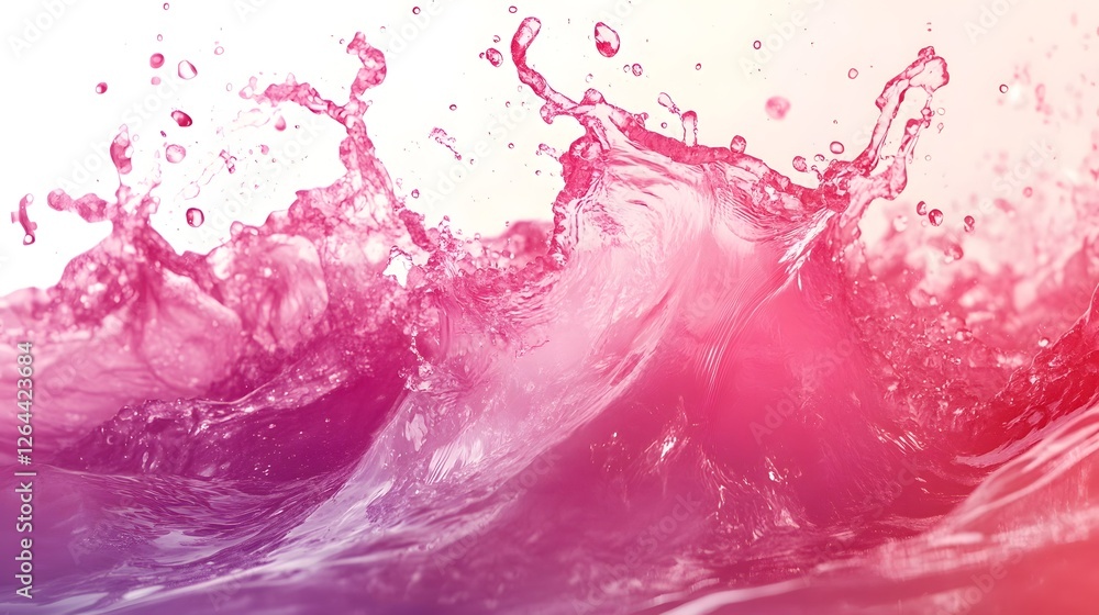 Poster vibrant splash of pink fluid movement in graceful wave design elegant and feminine abstract backgrou