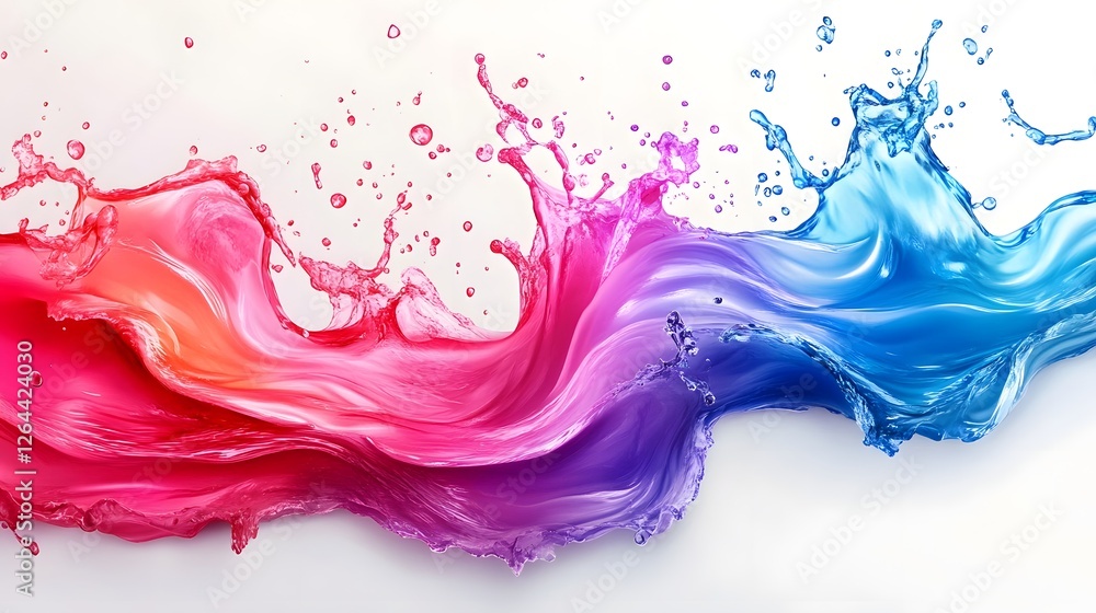 Fototapete visually striking image depicting a dynamic and mesmerizing splash of vibrant contrasting colors in 