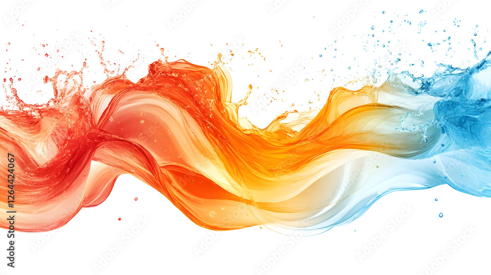 Poster Visually stunning abstract image showcasing a dynamic and vibrant flow of colorful paint splashes creating a mesmerizing and digital composition  The image captures the energy movement