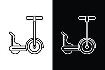 Monochrome Segway Icon Crisp Black & White Design
