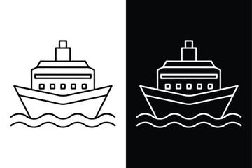Stylish Ship Vector Clean Line Graphics