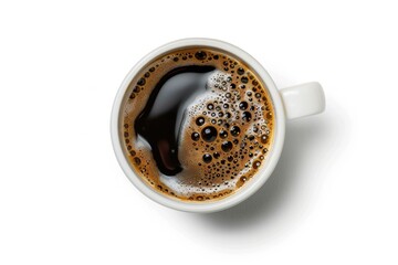 Hot black coffee in a cup beverage drink white.